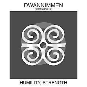 Icon with african adinkra symbol Dwannimmen. Symbol of humility and strength