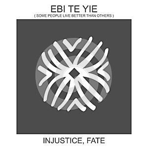 icon with african adinkra symbol Ebi Te Yie. Symbol of injustice and fate photo