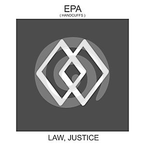 icon with african adinkra symbol Epa. Symbol of law and justice