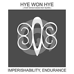 icon with african adinkra symbol Hye Won Hye. Symbol of imperishability and endurance