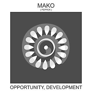 icon with african adinkra symbol Mako. Symbol of opportunity and development