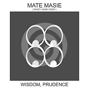 icon with african adinkra symbol Mate Masie. Symbol of wisdom and prudence