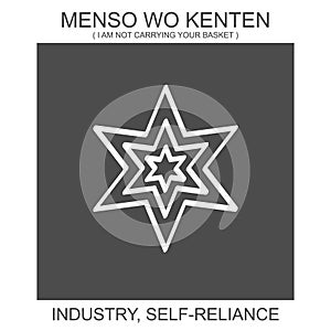 Icon with african adinkra symbol Menso Wo Kenten. Symbol of industry and self reliance