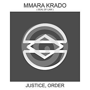 icon with african adinkra symbol Mmara Krado. Symbol of justice and order