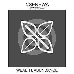 icon with african adinkra symbol Nserewa. Symbol of wealth and abundance