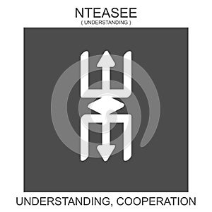 icon with african adinkra symbol Nteasee. Symbol of understanding and cooperation