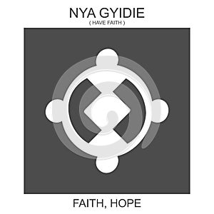 Icon with african adinkra symbol Nya Gyidie. Symbol of faith and hope