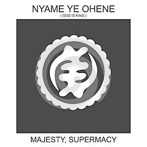 icon with african adinkra symbol Nyame Ye Ohene. Symbol of majesty and supermacy