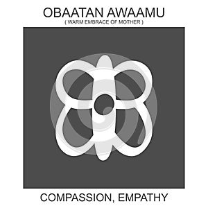 icon with african adinkra symbol Obaatan Awaamu. Symbol of compassion and empathy