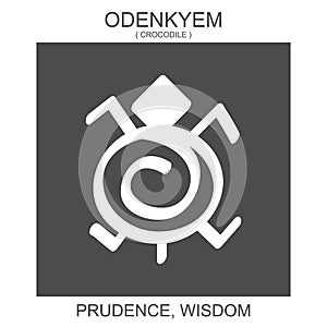 icon with african adinkra symbol Odenkyem. Symbol of prudence and wisdom photo