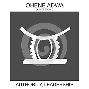 icon with african adinkra symbol Ohene Adwa. Symbol of authority and leadership