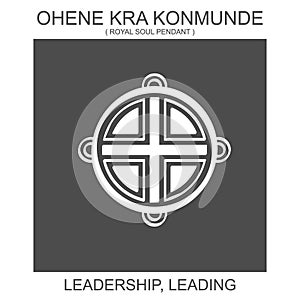 icon with african adinkra symbol Ohene Kra Konmunde. Symbol of leadership and leading photo