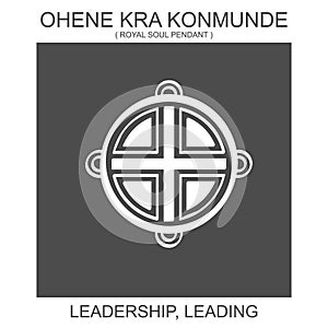 icon with african adinkra symbol Ohene Kra Konmunde. Symbol of leadership and leading