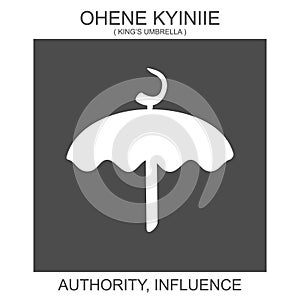 icon with african adinkra symbol Ohene Kyiniie. Symbol of authority and influence