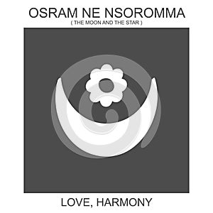 icon with african adinkra symbol Osram Ne Nsoromma. Symbol of love and harmony