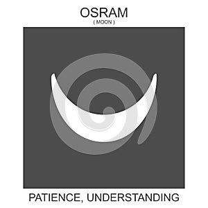 icon with african adinkra symbol Osram. Symbol of patience and understanding