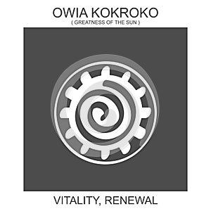 icon with african adinkra symbol Owia Kokroko. Symbol of vitality and renewal
