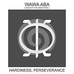 icon with african adinkra symbol Wawa Aba. Symbol of hardiness and perseverance