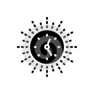 Black solid icon for Afternoon, time and clock
