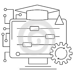 Icon of AI parameterization process with adjustable sliders photo