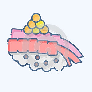 Icon Amaebi. related to Sushi symbol. doodle style. simple design editable. simple illustration