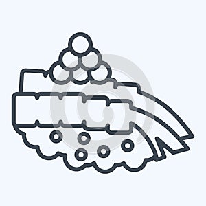Icon Amaebi. related to Sushi symbol. line style. simple design editable. simple illustration