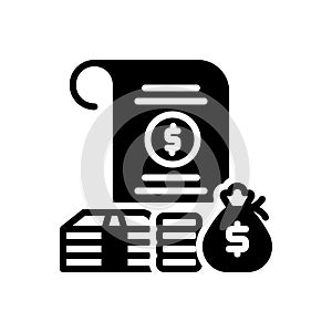 Black solid icon for Amount, congeries and currency