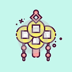 Icon Amulet. related to Chinese New Year symbol. MBE style. simple design editable