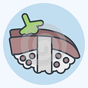 Icon Anako. related to Sushi symbol. color mate style. simple design editable. simple illustration
