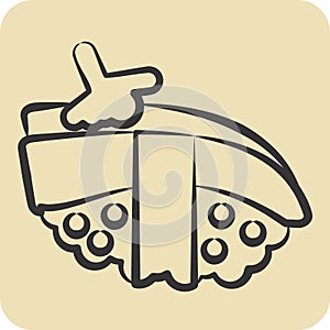 Icon Anako. related to Sushi symbol. hand drawn style. simple design editable. simple illustration