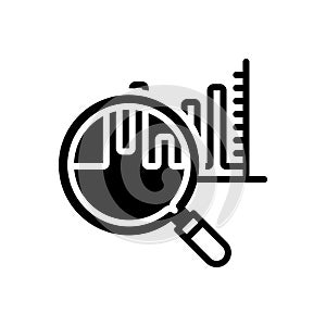 Black solid icon for Analytics, presentation and progress