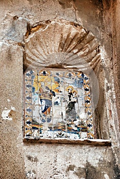 Icon in the ancient fortress of one of sights in Tarragona