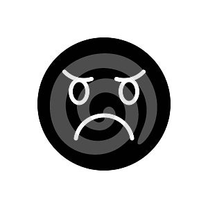 Black solid icon for Angry, ireful and splenetic