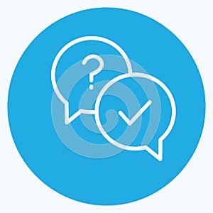 Icon Answer. suitable for Feedback symbol. Blue Eyes Style. simple design editable. design template vector. simple symbol