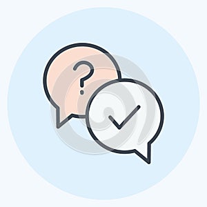Icon Answer. suitable for Feedback symbol. Color Mate Style. simple design editable. design template vector. simple symbol