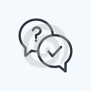 Icon Answer. suitable for Feedback symbol. Line Style. simple design editable. design template vector. simple symbol illustration