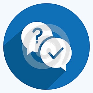 Icon Answer. suitable for Feedback symbol. Long Shadow Style. simple design editable. design template vector. simple symbol