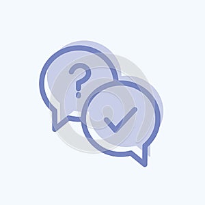 Icon Answer. suitable for Feedback symbol. two tone style. simple design editable. design template vector. simple symbol