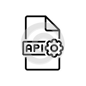 Black line icon for Api, software and application