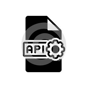 Black solid icon for Api, software and application