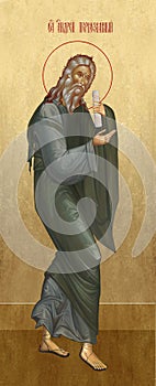 icon of the Apostle Andrew on a gold background