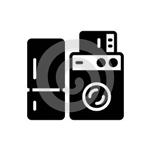 Black solid icon for Appliance, equipment and machine