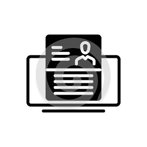Black solid icon for Applying, enforce and embed photo