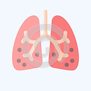 Icon Ards. related to Respiratory Therapy symbol. flat style. simple design editable. simple illustration