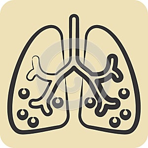 Icon Ards. related to Respiratory Therapy symbol. hand drawn style. simple design editable. simple illustration