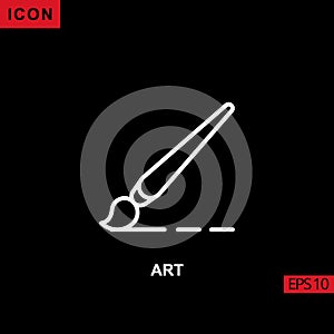 Icon art paint brush on black background