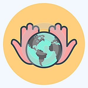 Icon Artificial Noosphere. suitable for education symbol. color mate style. simple design editable. design template vector. simple