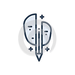 Color illustration icon for Artistic, artistical and creative