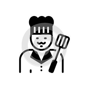Black solid icon for As, cook and chef