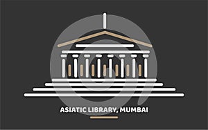 Icon of the Asiatic Library in Mumbai on a dark backdrop